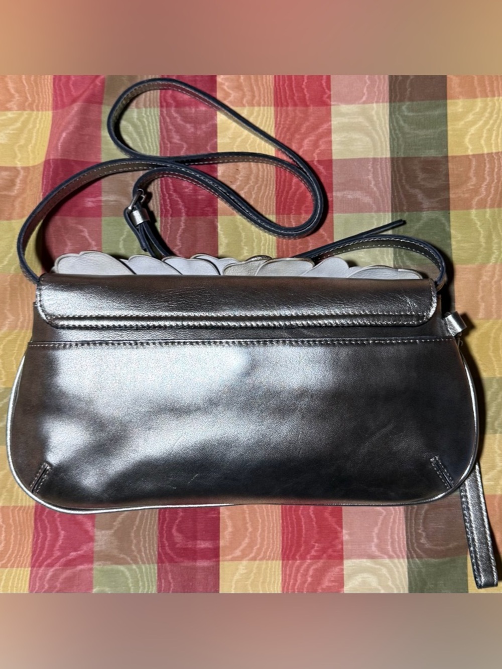 Patricia Nash Metallic Floral Leather Clutch Crossbody - Picture 2 of 9